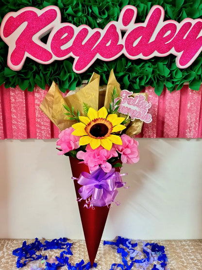 Cono de Flores con Mensaje