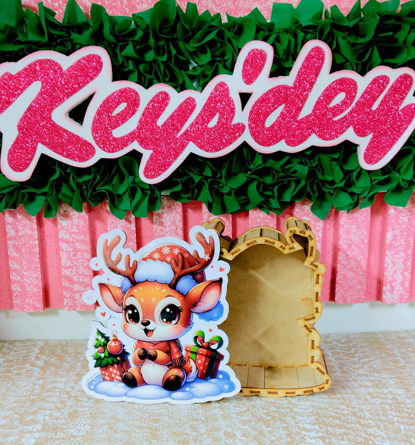 Caja Temática de Navidad - Venado, Papá Noel